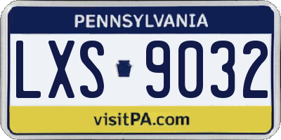 PA license plate LXS9032