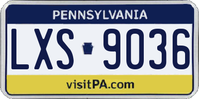 PA license plate LXS9036