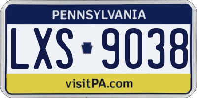 PA license plate LXS9038