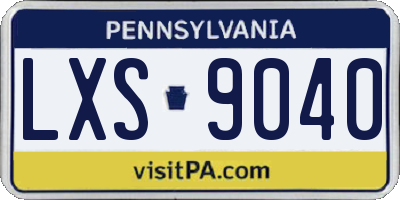 PA license plate LXS9040