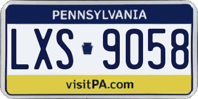 PA license plate LXS9058