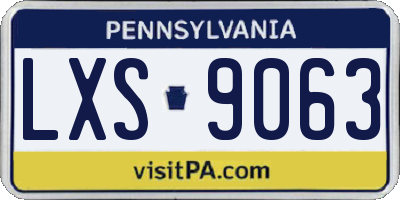 PA license plate LXS9063