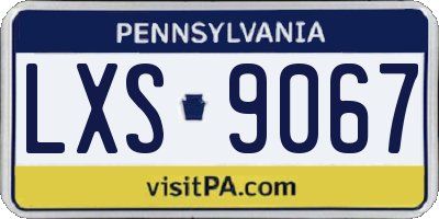 PA license plate LXS9067