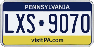 PA license plate LXS9070