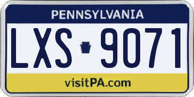 PA license plate LXS9071