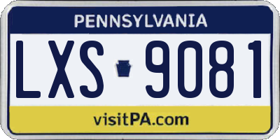 PA license plate LXS9081