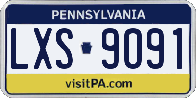 PA license plate LXS9091