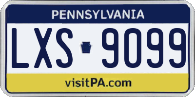 PA license plate LXS9099