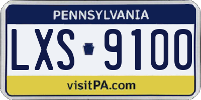 PA license plate LXS9100