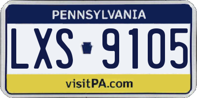 PA license plate LXS9105