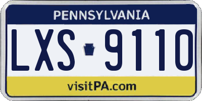 PA license plate LXS9110