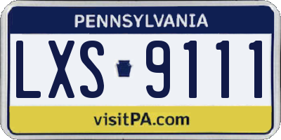 PA license plate LXS9111