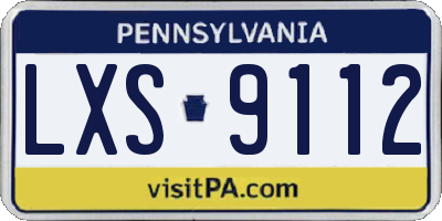 PA license plate LXS9112