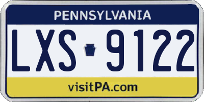 PA license plate LXS9122