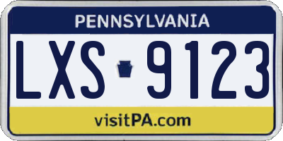 PA license plate LXS9123