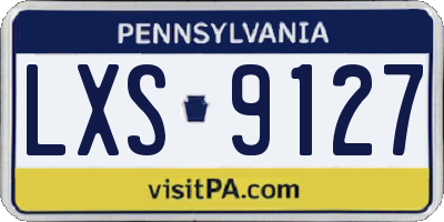 PA license plate LXS9127