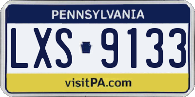 PA license plate LXS9133
