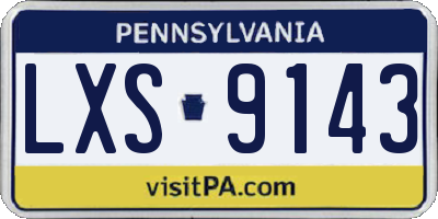 PA license plate LXS9143