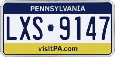 PA license plate LXS9147