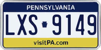PA license plate LXS9149