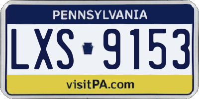 PA license plate LXS9153