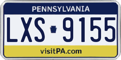 PA license plate LXS9155