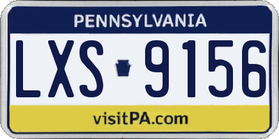 PA license plate LXS9156