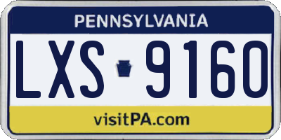 PA license plate LXS9160