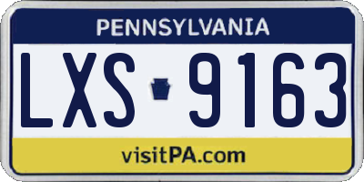 PA license plate LXS9163