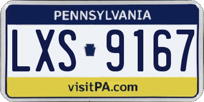 PA license plate LXS9167