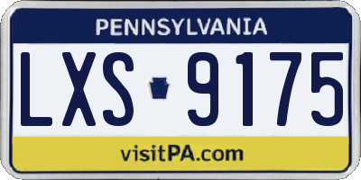 PA license plate LXS9175