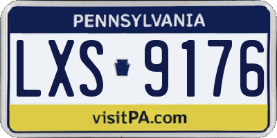 PA license plate LXS9176