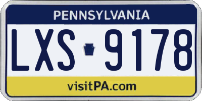 PA license plate LXS9178