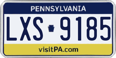 PA license plate LXS9185