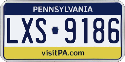 PA license plate LXS9186