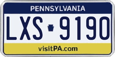 PA license plate LXS9190