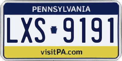 PA license plate LXS9191
