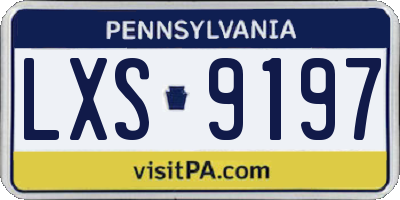 PA license plate LXS9197