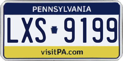 PA license plate LXS9199