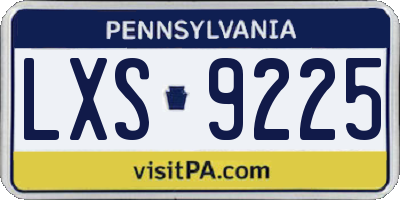 PA license plate LXS9225