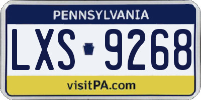 PA license plate LXS9268