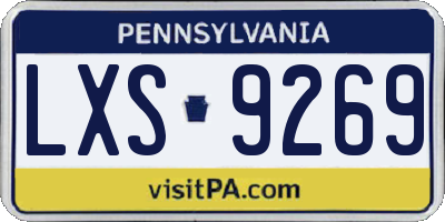 PA license plate LXS9269