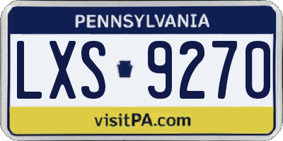 PA license plate LXS9270