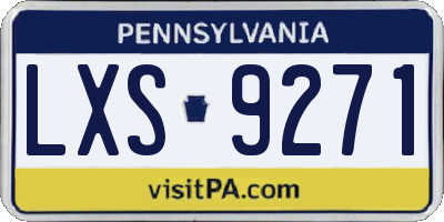 PA license plate LXS9271