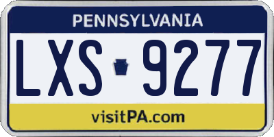 PA license plate LXS9277