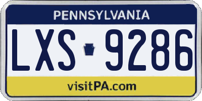 PA license plate LXS9286