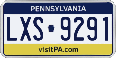 PA license plate LXS9291