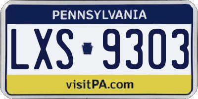 PA license plate LXS9303