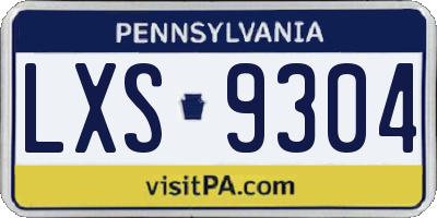 PA license plate LXS9304