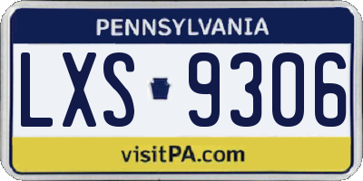 PA license plate LXS9306